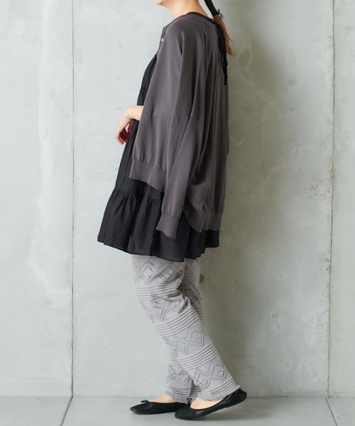 PUAL CE CIN（ピュアルセシン）の「【WEB限定】イタリア糸強撚カーディガンモックネックカラー（カーディガン/ボレロ・レディース・チャコールグレー/ブラック/レッド/グリーン/マスタード/キャメル・FREE）」の15枚目の写真