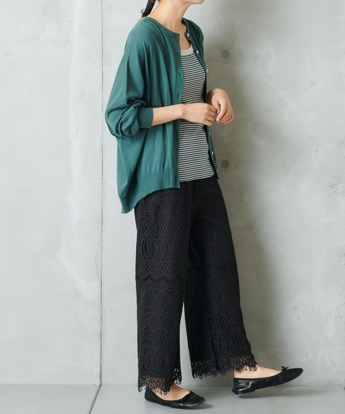 PUAL CE CIN（ピュアルセシン）の「【WEB限定】イタリア糸強撚カーディガンモックネックカラー（カーディガン/ボレロ・レディース・チャコールグレー/ブラック/レッド/グリーン/マスタード/キャメル・FREE）」の11枚目の写真