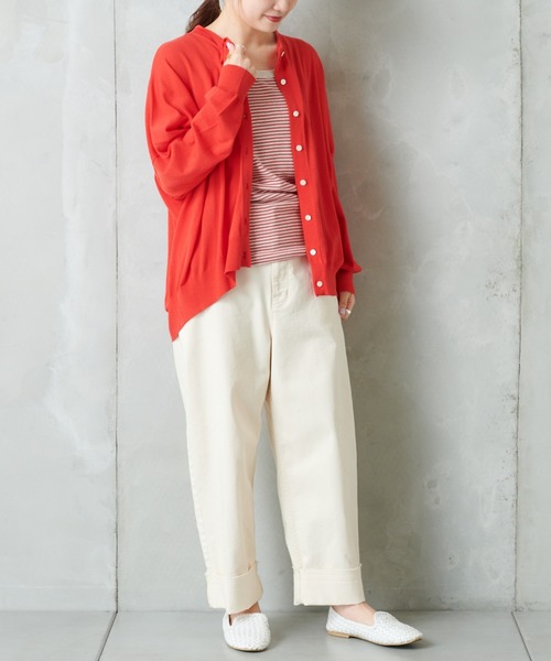 PUAL CE CIN（ピュアルセシン）の「【WEB限定】イタリア糸強撚カーディガンモックネックカラー（カーディガン/ボレロ・レディース・チャコールグレー/ブラック/レッド/グリーン/マスタード/キャメル・FREE）」の22枚目の写真