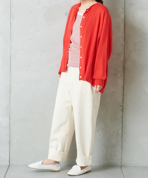 PUAL CE CIN（ピュアルセシン）の「【WEB限定】イタリア糸強撚カーディガンモックネックカラー（カーディガン/ボレロ・レディース・チャコールグレー/ブラック/レッド/グリーン/マスタード/キャメル・FREE）」の14枚目の写真