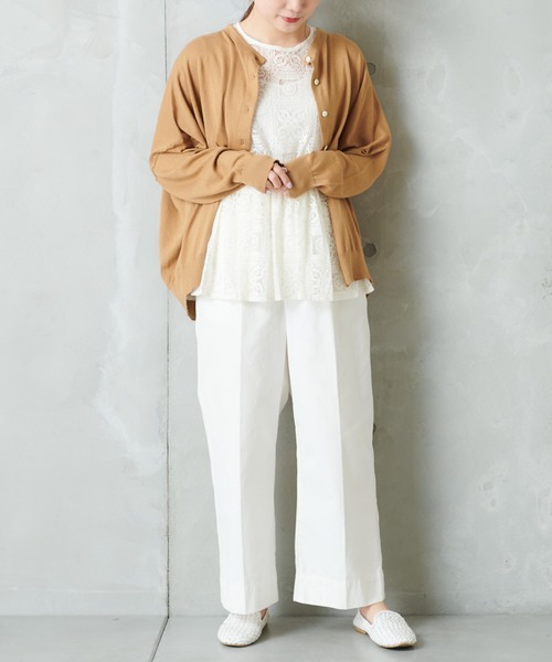 PUAL CE CIN（ピュアルセシン）の「【WEB限定】イタリア糸強撚カーディガンモックネックカラー（カーディガン/ボレロ・レディース・チャコールグレー/ブラック/レッド/グリーン/マスタード/キャメル・FREE）」の10枚目の写真