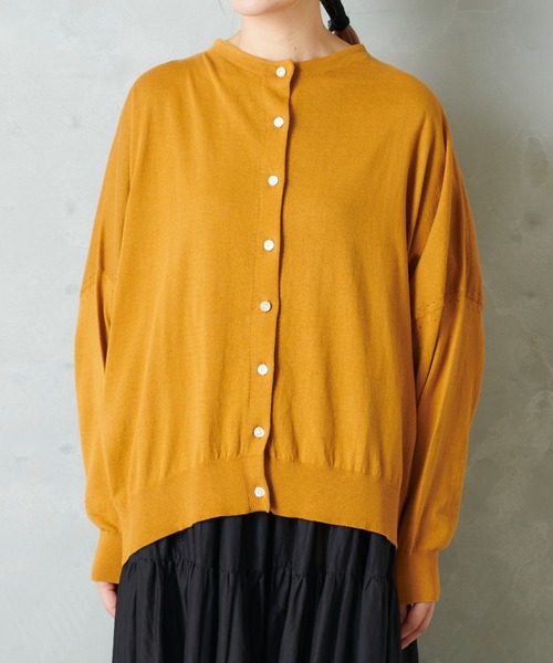 PUAL CE CIN（ピュアルセシン）の「【WEB限定】イタリア糸強撚カーディガンモックネックカラー（カーディガン/ボレロ・レディース・チャコールグレー/ブラック/レッド/グリーン/マスタード/キャメル・FREE）」の20枚目の写真