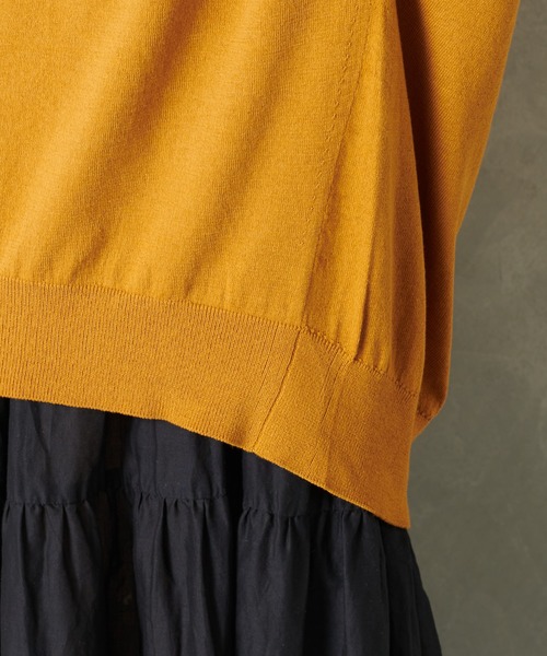 PUAL CE CIN（ピュアルセシン）の「【WEB限定】イタリア糸強撚カーディガンモックネックカラー（カーディガン/ボレロ・レディース・チャコールグレー/ブラック/レッド/グリーン/マスタード/キャメル・FREE）」の8枚目の写真