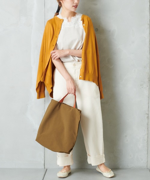 PUAL CE CIN（ピュアルセシン）の「【WEB限定】イタリア糸強撚カーディガンモックネックカラー（カーディガン/ボレロ・レディース・チャコールグレー/ブラック/レッド/グリーン/マスタード/キャメル・FREE）」の21枚目の写真