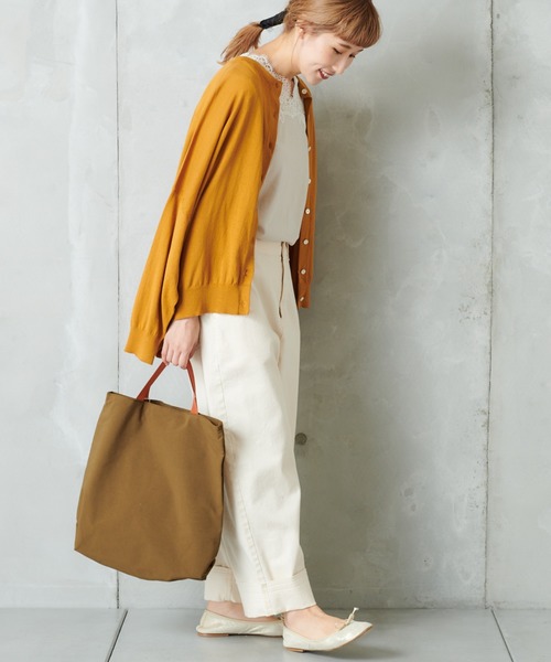 PUAL CE CIN（ピュアルセシン）の「【WEB限定】イタリア糸強撚カーディガンモックネックカラー（カーディガン/ボレロ・レディース・チャコールグレー/ブラック/レッド/グリーン/マスタード/キャメル・FREE）」の13枚目の写真