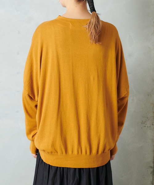 PUAL CE CIN（ピュアルセシン）の「【WEB限定】イタリア糸強撚カーディガンモックネックカラー（カーディガン/ボレロ・レディース・チャコールグレー/ブラック/レッド/グリーン/マスタード/キャメル・FREE）」の16枚目の写真