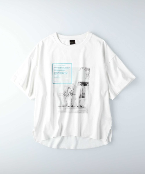 RAG MACHINE（ラグマシーン）の「【RAG MACHINE】フォトデザインＴシャツ（Tシャツ/カットソー・レディース・ホワイト/ベージュ/ダークグレー・M/L）」の7枚目の写真