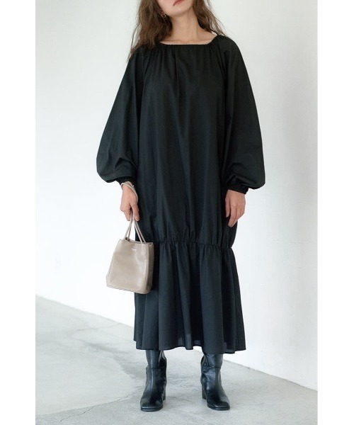 ドゥーズィエムクラス　 Organic Cotton ドレス　ブラウン ドゥーズィエムクラス／Twins cotton スムースニットガウン