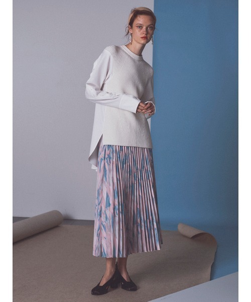 FURFUR（ファーファー）の「マーブル柄プリーツスカート（スカート  