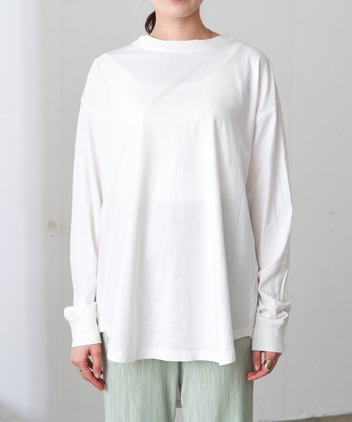 Chaco closet(チャコ クローゼット)の「【セットアイテム】ショート丈スウェットベスト×ラウンドヘムロンT レイヤードセット(ベスト・レディース・グリーン系その他/ダークグレー/クリーム/パープル・FREE)」の8枚目の写真