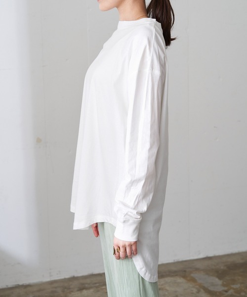 Chaco closet(チャコ クローゼット)の「【セットアイテム】ショート丈スウェットベスト×ラウンドヘムロンT レイヤードセット(ベスト・レディース・グリーン系その他/ダークグレー/クリーム/パープル・FREE)」の9枚目の写真