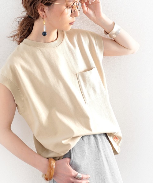 Java（ジャバ）の「《JaVaジャバ コラボ》綿100％USAコットン。大人カジュアルポケットTシャツ（Tシャツ/カットソー・レディース・ホワイト/ブラック/ベージュ/グレイッシュベージュ・MEDIUM/LARGE/X-LARGE/SMALL）」の13枚目の写真