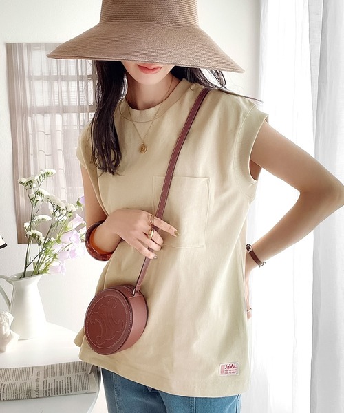 Java（ジャバ）の「《JaVaジャバ コラボ》綿100％USAコットン。大人カジュアルポケットTシャツ（Tシャツ/カットソー・レディース・ホワイト/ブラック/ベージュ/グレイッシュベージュ・MEDIUM/LARGE/X-LARGE/SMALL）」の11枚目の写真