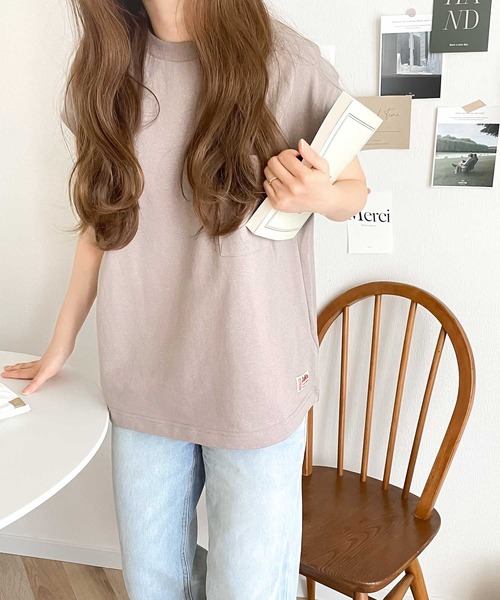 Java（ジャバ）の「《JaVaジャバ コラボ》綿100％USAコットン。大人カジュアルポケットTシャツ（Tシャツ/カットソー・レディース・ホワイト/ブラック/ベージュ/グレイッシュベージュ・MEDIUM/LARGE/X-LARGE/SMALL）」の8枚目の写真