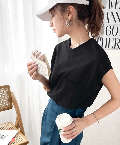 Java（ジャバ）の「《JaVaジャバ コラボ》綿100％USAコットン。大人カジュアルポケットTシャツ（Tシャツ/カットソー・レディース・ホワイト/ブラック/ベージュ/グレイッシュベージュ・MEDIUM/LARGE/X-LARGE/SMALL）」の16枚目の写真