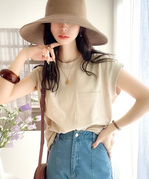 Java（ジャバ）の「《JaVaジャバ コラボ》綿100％USAコットン。大人カジュアルポケットTシャツ（Tシャツ/カットソー・レディース・ホワイト/ブラック/ベージュ/グレイッシュベージュ・MEDIUM/LARGE/X-LARGE/SMALL）」の19枚目の写真