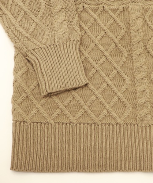 Ambre Neige（アンブルネージュ）の「オーバーサイズケーブルニット／【WEB/EC限定商品】（ニット/セーター・レディース・アイボリー/モカ・FREE）」の4枚目の写真