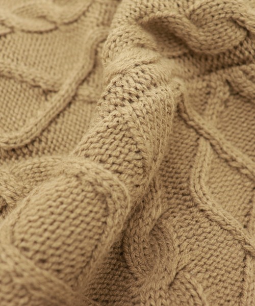 Ambre Neige（アンブルネージュ）の「オーバーサイズケーブルニット／【WEB/EC限定商品】（ニット/セーター・レディース・アイボリー/モカ・FREE）」の3枚目の写真