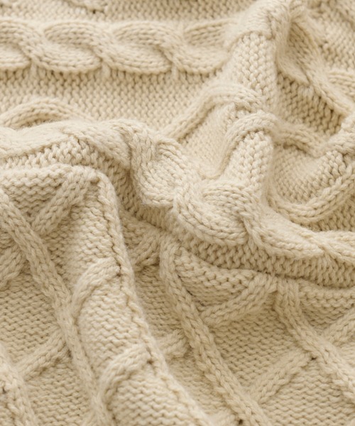 Ambre Neige（アンブルネージュ）の「オーバーサイズケーブルニット／【WEB/EC限定商品】（ニット/セーター・レディース・アイボリー/モカ・FREE）」の10枚目の写真