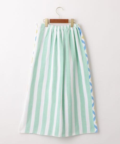 green label relaxing(グリーンレーベルリラクシング)の「GLR 巻きタオル/ ストライプ 80cm(スイムグッズ・キッズ・ライム/イエロー・80cm)」の3枚目の写真