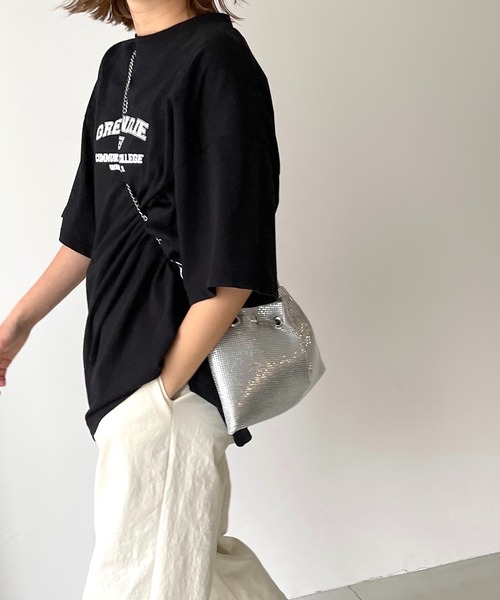 CANAL JEAN（キャナルジーン）の「via j(ヴィアジェイ) "GREENDALE"半袖Tシャツ（Tシャツ/カットソー・レディース・ホワイト/ブラック/ヘザーグレー・ONE SIZE）」の2枚目の写真