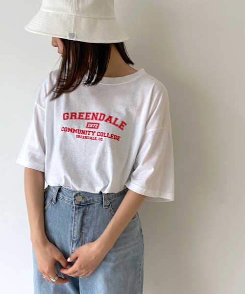 CANAL JEAN（キャナルジーン）の「via j(ヴィアジェイ) "GREENDALE"半袖Tシャツ（Tシャツ/カットソー・レディース・ホワイト/ブラック/ヘザーグレー・ONE SIZE）」の5枚目の写真