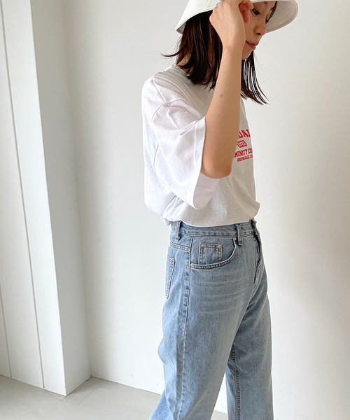 CANAL JEAN（キャナルジーン）の「via j(ヴィアジェイ) "GREENDALE"半袖Tシャツ（Tシャツ/カットソー・レディース・ホワイト/ブラック/ヘザーグレー・ONE SIZE）」の7枚目の写真