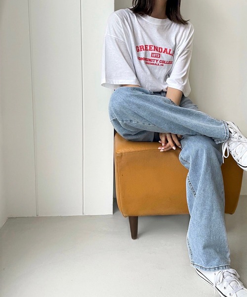 CANAL JEAN（キャナルジーン）の「via j(ヴィアジェイ) "GREENDALE"半袖Tシャツ（Tシャツ/カットソー・レディース・ホワイト/ブラック/ヘザーグレー・ONE SIZE）」の16枚目の写真