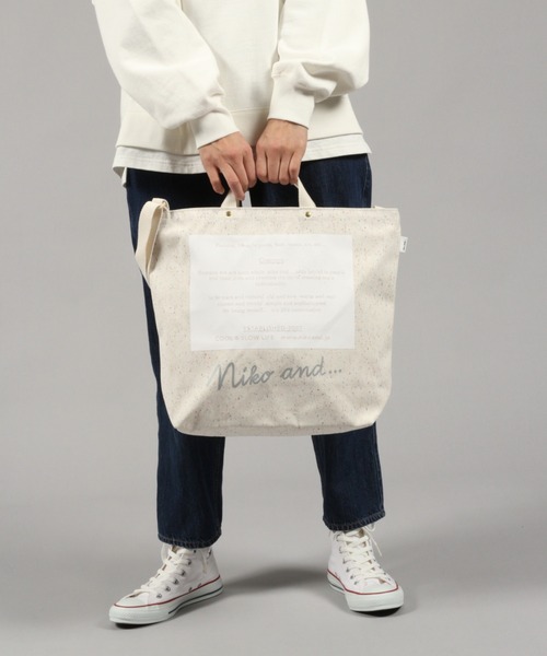 niko and...（ニコアンド）の「オリジナルリカバーニコロゴ2WAYトートバッグ（トートバッグ・レディース・グレー/ホワイト/ブラック・0）」の2枚目の写真