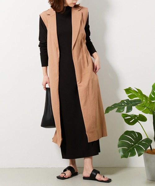 AZUL ENCANTO（アズールエンカント）の「ロングジレ（ワンピース・レディース・ベージュ/ネイビー/イエロー・FREE）」の2枚目の写真