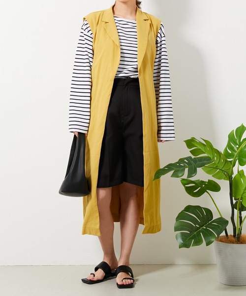 AZUL ENCANTO（アズールエンカント）の「ロングジレ（ワンピース・レディース・ベージュ/ネイビー/イエロー・FREE）」の3枚目の写真