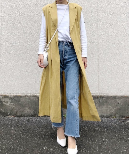 AZUL ENCANTO（アズールエンカント）の「ロングジレ（ワンピース・レディース・ベージュ/ネイビー/イエロー・FREE）」の18枚目の写真