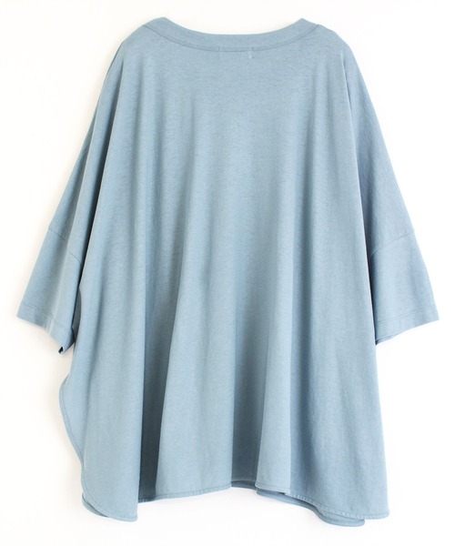 RNA-N（アールエヌエーエヌ）の「M1640 40/-強撚SZ天竺ポンチョTシャツ（Tシャツ/カットソー・レディース・ベージュ/キナリ/ブルー/ネイビー・MEDIUM）」の5枚目の写真