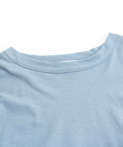 RNA-N（アールエヌエーエヌ）の「M1640 40/-強撚SZ天竺ポンチョTシャツ（Tシャツ/カットソー・レディース・ベージュ/キナリ/ブルー/ネイビー・MEDIUM）」の6枚目の写真