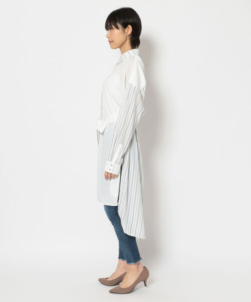 AULA AILA（アウラアイラ）の「AULA AILA（アウラアイラ）別注ストライプコンビロングシャツ（シャツ/ブラウス・レディース・ホワイト・FREE）」の13枚目の写真