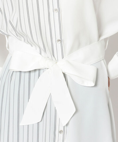 AULA AILA（アウラアイラ）の「AULA AILA（アウラアイラ）別注ストライプコンビロングシャツ（シャツ/ブラウス・レディース・ホワイト・FREE）」の9枚目の写真