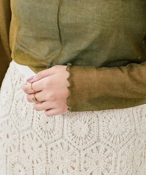 cepo（セポ）の「チュールハイネックプルオーバー（Tシャツ/カットソー・レディース・ベージュ/パープル/グリーン・M）」の21枚目の写真