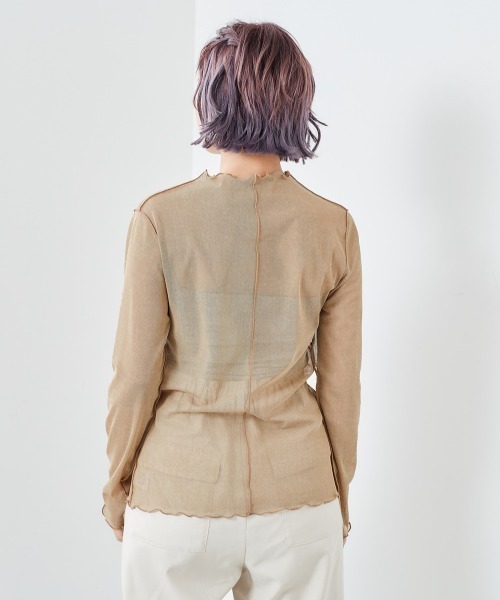 cepo（セポ）の「チュールハイネックプルオーバー（Tシャツ/カットソー・レディース・ベージュ/パープル/グリーン・M）」の17枚目の写真