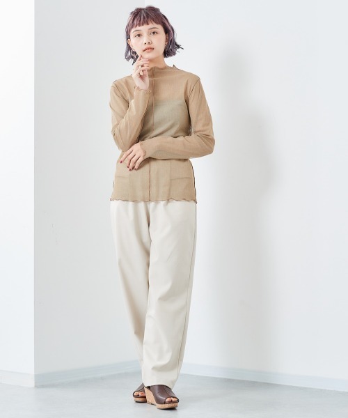 cepo（セポ）の「チュールハイネックプルオーバー（Tシャツ/カットソー・レディース・ベージュ/パープル/グリーン・M）」の15枚目の写真