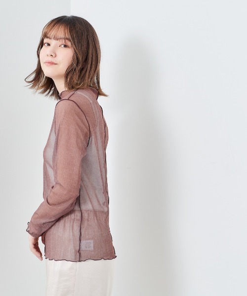 cepo（セポ）の「チュールハイネックプルオーバー（Tシャツ/カットソー・レディース・ベージュ/パープル/グリーン・M）」の10枚目の写真