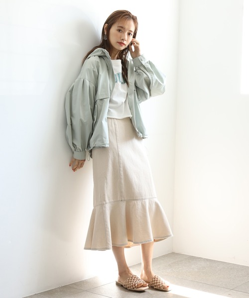 one after another NICE CLAUP（ワンアフターアナザーナイスクラップ）の「ボリューム袖マウンテンパーカー（マウンテンパーカー・レディース・アイボリー/ブラック/チャコールグレー/ミント・FREE）」の13枚目の写真