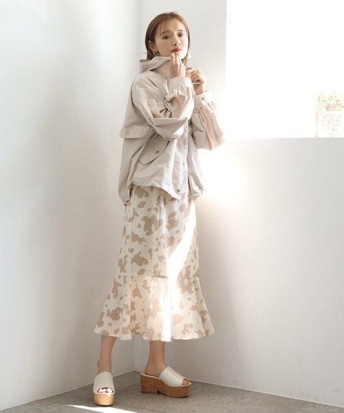 one after another NICE CLAUP（ワンアフターアナザーナイスクラップ）の「ボリューム袖マウンテンパーカー（マウンテンパーカー・レディース・アイボリー/ブラック/チャコールグレー/ミント・FREE）」の6枚目の写真