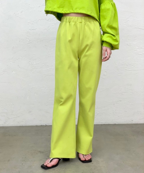 CIAOPANIC（チャオパニック）の「【SCENE by CIAOPANIC/シーンバイチャオパニック】カットフレアパンツ/WEB限定（スラックス・レディース・オフホワイト/ライム・FREE）」の7枚目の写真