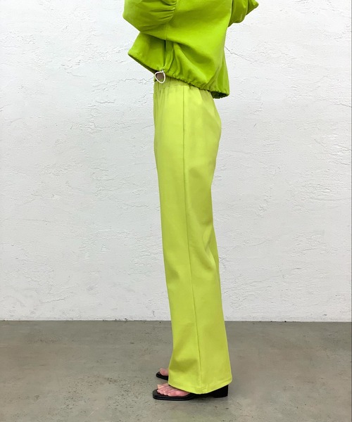 CIAOPANIC（チャオパニック）の「【SCENE by CIAOPANIC/シーンバイチャオパニック】カットフレアパンツ/WEB限定（スラックス・レディース・オフホワイト/ライム・FREE）」の8枚目の写真