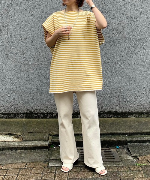 CIAOPANIC（チャオパニック）の「【SCENE by CIAOPANIC/シーンバイチャオパニック】カットフレアパンツ/WEB限定（スラックス・レディース・オフホワイト/ライム・FREE）」の11枚目の写真