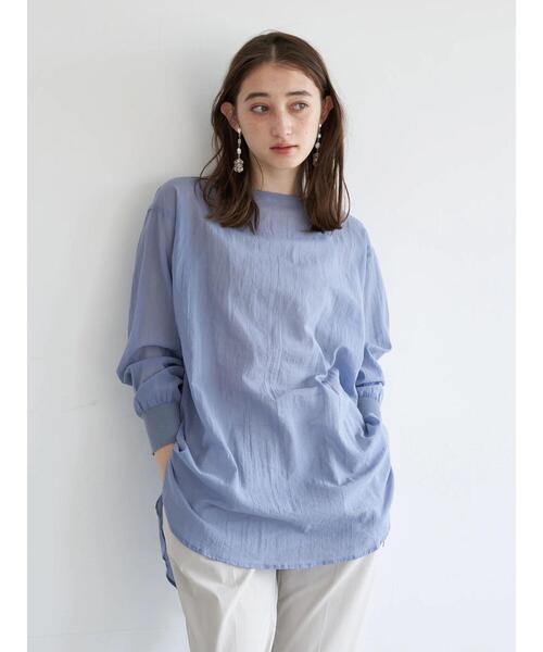 YECCA VECCA（イェッカヴェッカ）の「2wayコットンシフォンタックブラウス　＊（シャツ/ブラウス・レディース・ホワイト/ベージュ/ブルー・FREE）」の6枚目の写真