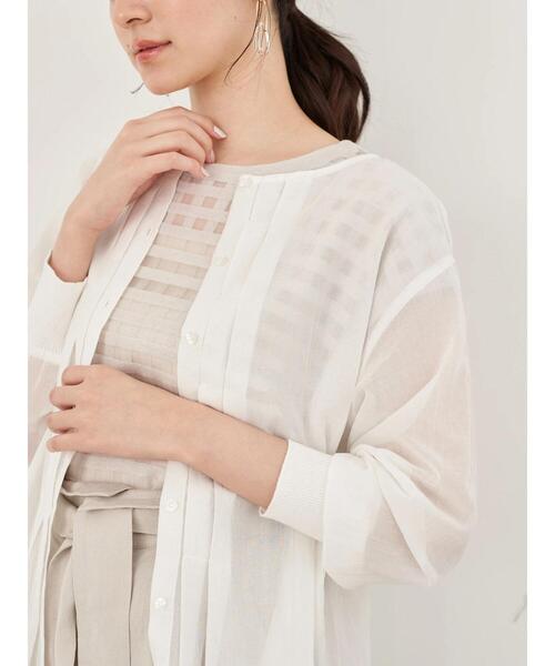 YECCA VECCA（イェッカヴェッカ）の「2wayコットンシフォンタックブラウス　＊（シャツ/ブラウス・レディース・ホワイト/ベージュ/ブルー・FREE）」の8枚目の写真