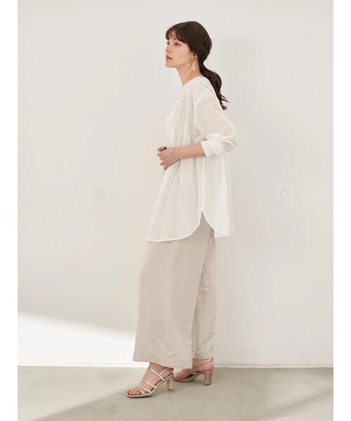 YECCA VECCA（イェッカヴェッカ）の「2wayコットンシフォンタックブラウス　＊（シャツ/ブラウス・レディース・ホワイト/ベージュ/ブルー・FREE）」の10枚目の写真