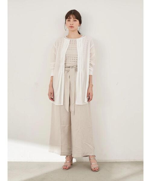 YECCA VECCA（イェッカヴェッカ）の「2wayコットンシフォンタックブラウス　＊（シャツ/ブラウス・レディース・ホワイト/ベージュ/ブルー・FREE）」の14枚目の写真