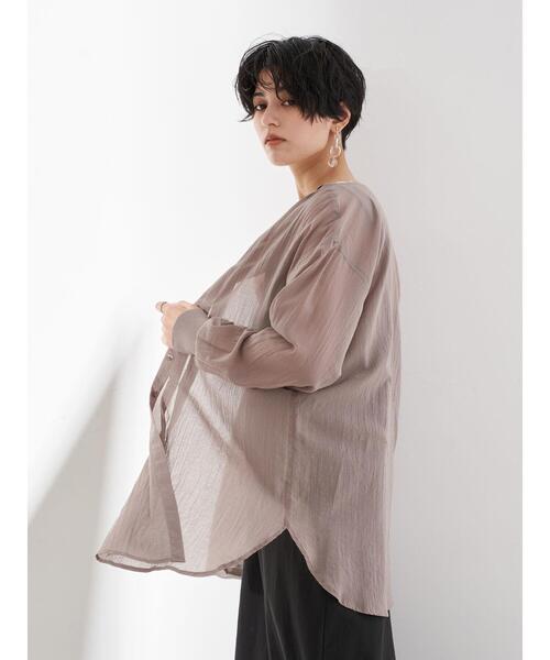 YECCA VECCA（イェッカヴェッカ）の「2wayコットンシフォンタックブラウス　＊（シャツ/ブラウス・レディース・ホワイト/ベージュ/ブルー・FREE）」の15枚目の写真